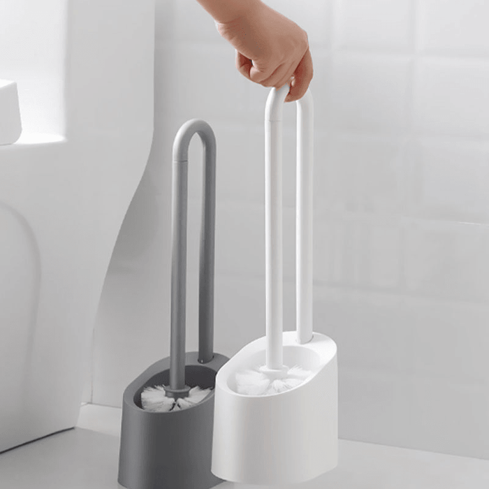 Bathroom Magnetic Cleaning Brush PP Plastic Bathroom Accessories Set Home Long Handle Shower Room Portable Toilet Brush