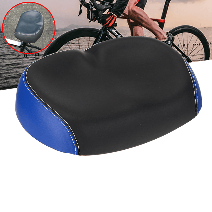 PU Leather Bike Saddle Comfort Wide Breathable Bicycle Seats Sporty Soft Bike Cushion Outdoor Cycling