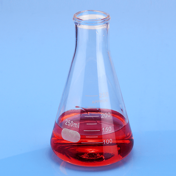 250Ml Lab Glass Erlenmeyer Conical Flask Bottle W/ Rim Borosilicate Laboratory Glassware