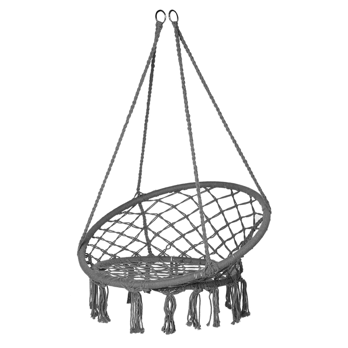 Cotton Metal Swing Seat Hanging Chair Hammock Max Load 240Kg for Outdoor Garden Camping