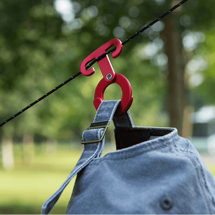 Naturehike NH15A006-K 4Pcs Aluminum Hanging Hook T Shape Folding Clasp Buckle Tent Rope Accessories