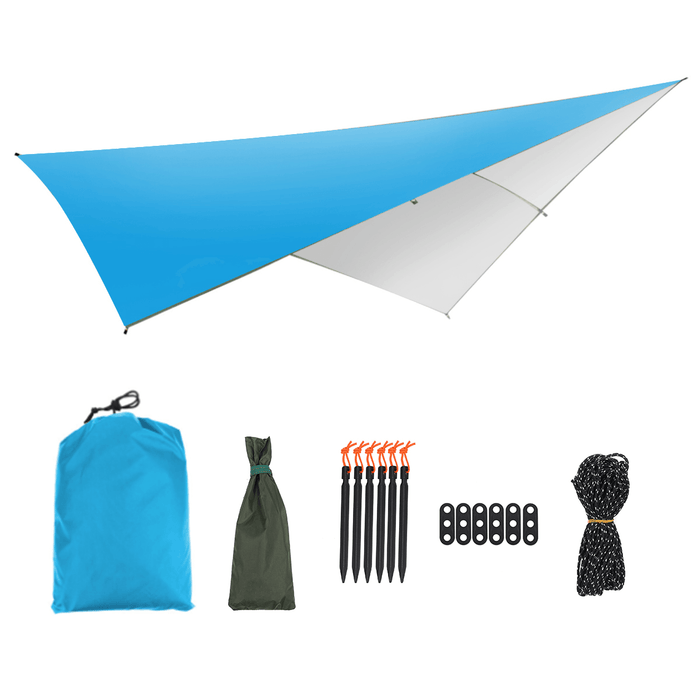 Outdoor Tent Sunshade Portable Hammock Rain Fly Waterproof Tent Tarp Camping Backpacking Tarp