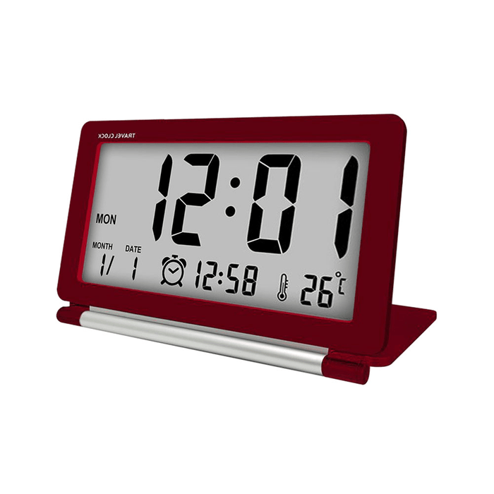 DC-11 Electronic Travel Alarm Clock Folding Desk Clock with Temperature Date Time Calendar