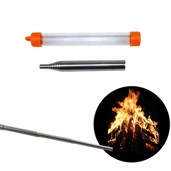 Ipree® Outdoor Camping Stainless Steel Fire Blow Tube Blowpipe Camping BBQ Blower Tool