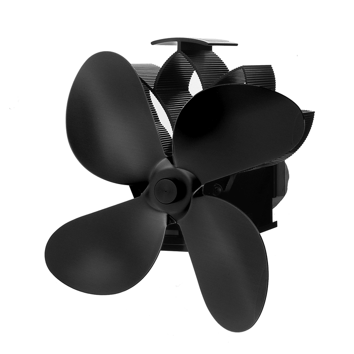 4 Blades Heat Powered Stove Fireplace Fan Silent Wall Mounted Eco-Friendly Heat Circulation Eco Fan