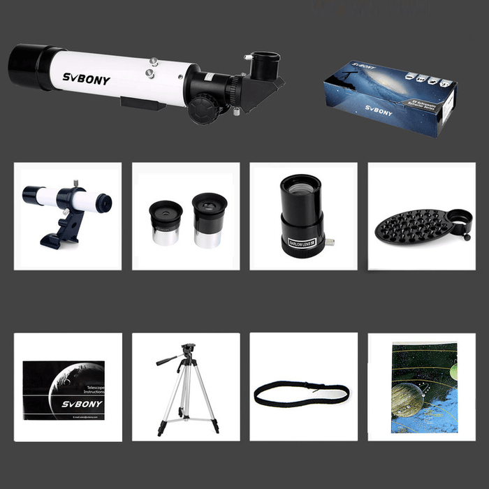 SVBONY SV25 Astronomical Telescope 3X Barlow Lens Birds Vision Optical Finder Scope Monocular with Tripod