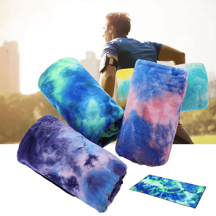 Tie- Dyed Sports Towel Quick-Dry Soft Lightweight Outdoor Sports Fitness Running Towel