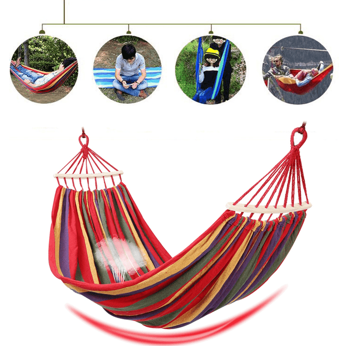 Canvas Hammock Swing Hammock Bed Portable Foldable Outdoor Garden Travel Camping Hammock