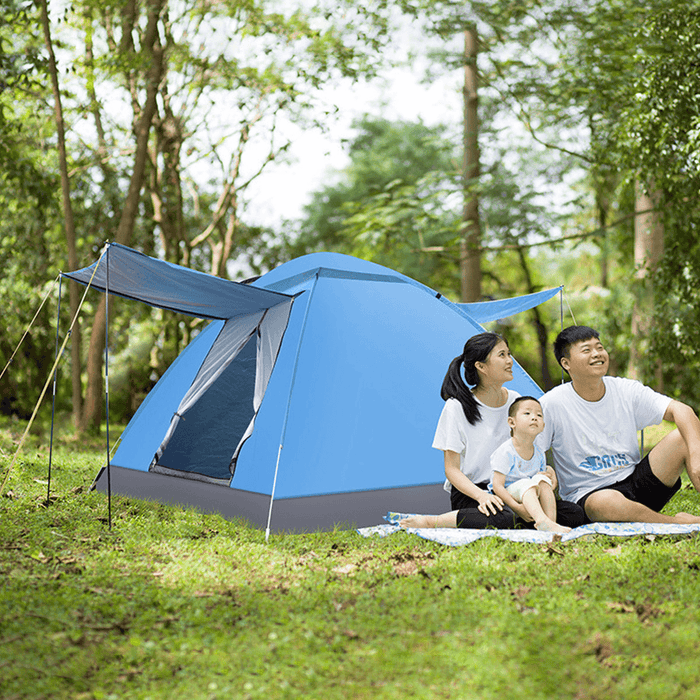 Ipree® 3-4 People Fully Automatic Camping Tent 2 Door Waterproof Windproof Uv-Protection Sunshade Canopy Camping Hiking Fishing