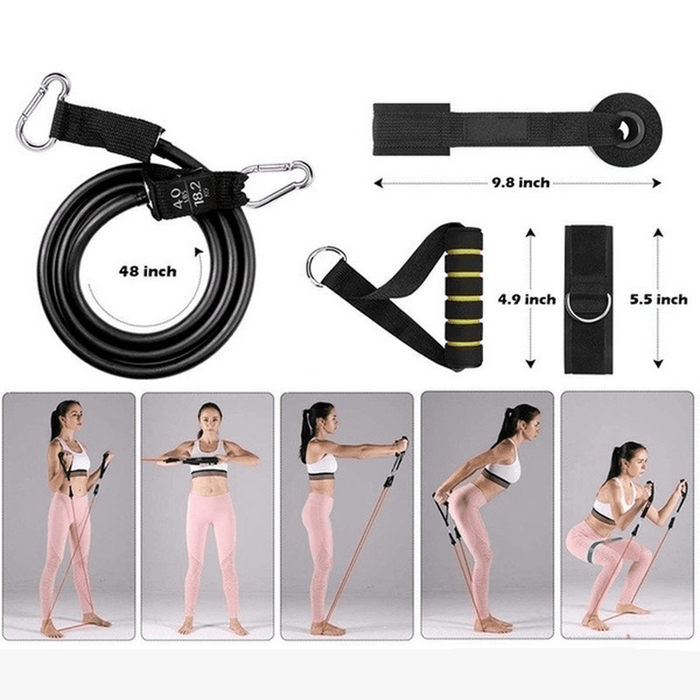 11Pcs/Set 150Lbs Latex Resistance Bands Home Gym Training Exercise Pull Rope Expander Fitness Equipment