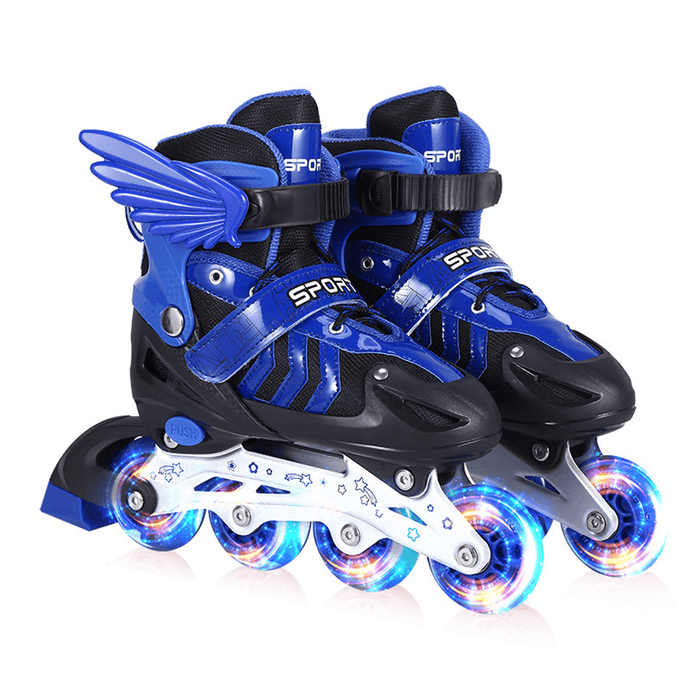 S/M/L Inline Skates with 4 LED PVC Skate Wheels Entry-Level Kid Women Men Roller Skates Birthday Gift for Teen Girl Boy Teenager