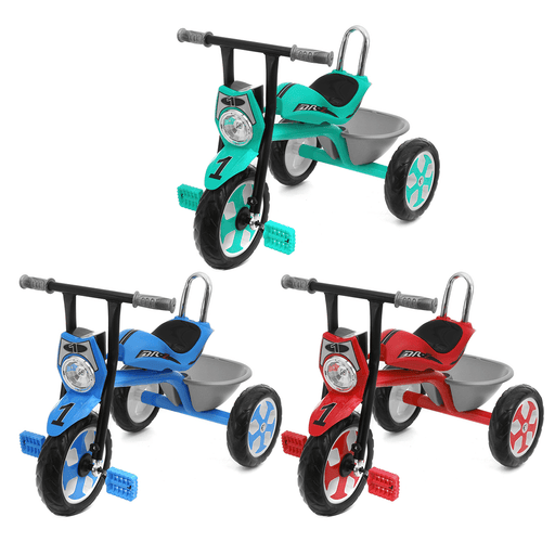 Baby Pedals Tricycle with Music Light＆Basket Kids Toddler Walker Children Bicycle Outdoor Garden Bike for 2-5 Years Old Boys＆Girls Gifts