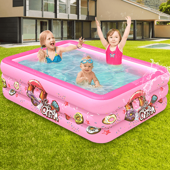 1.3/1.5/1.8/2.1M 3 Layer Inflatable Swimming Pool Baby Tub Folding Kids Bathtub Shower Outdoor Travel Water Sport