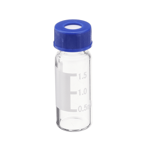 100Pcs/Set 2Ml Graduated Clear Sample Vials Autosampler Vials Bottles Threaded Vial W/ Write-On Spot Screw Caps Septa