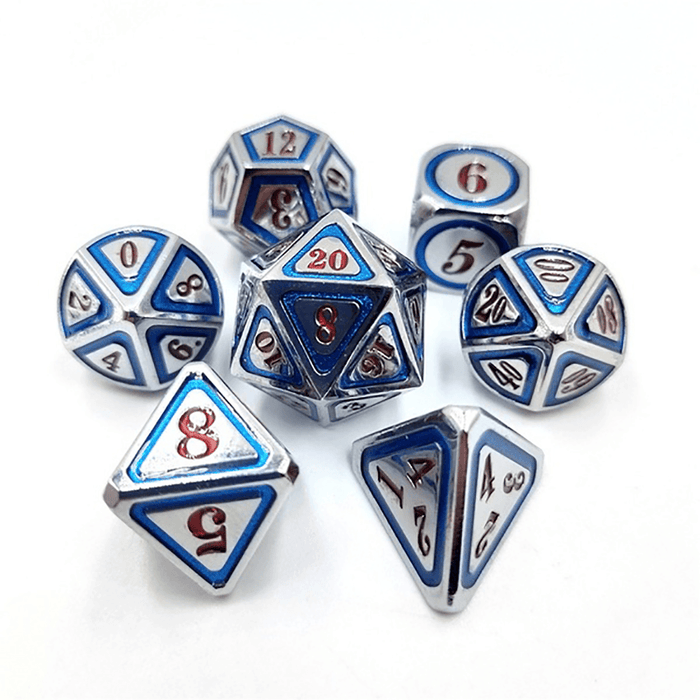 7Pcs/Set Metal Polyhedral Dices Set Role Playing Dungeons and Dragons Bag Bar Party Table Games Dice