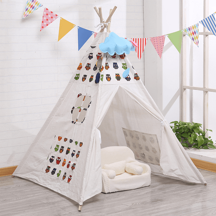 1.35/1.6M Kids Teepee Tent Children Playhouse Folding Portable Game Room Indoor Outdoor for Boys Girls Gift