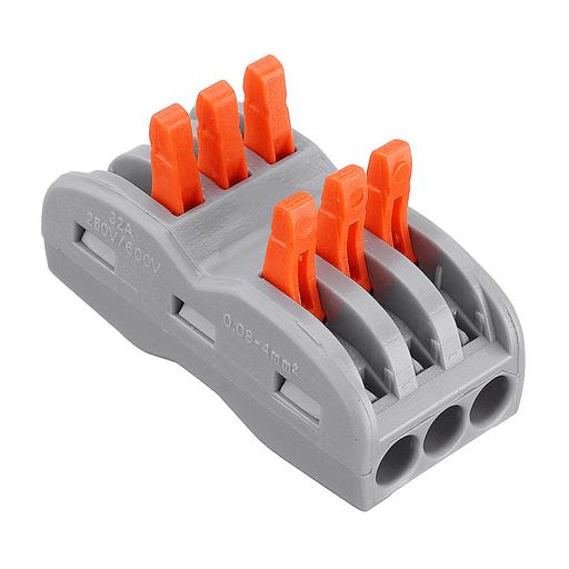 Minleaf 9Pcs 3Pin Wire Docking Connector Terminal Block Universal Quick Terminal Block Electric Cable Wire Connector Terminal 0.08-4.0Mm²