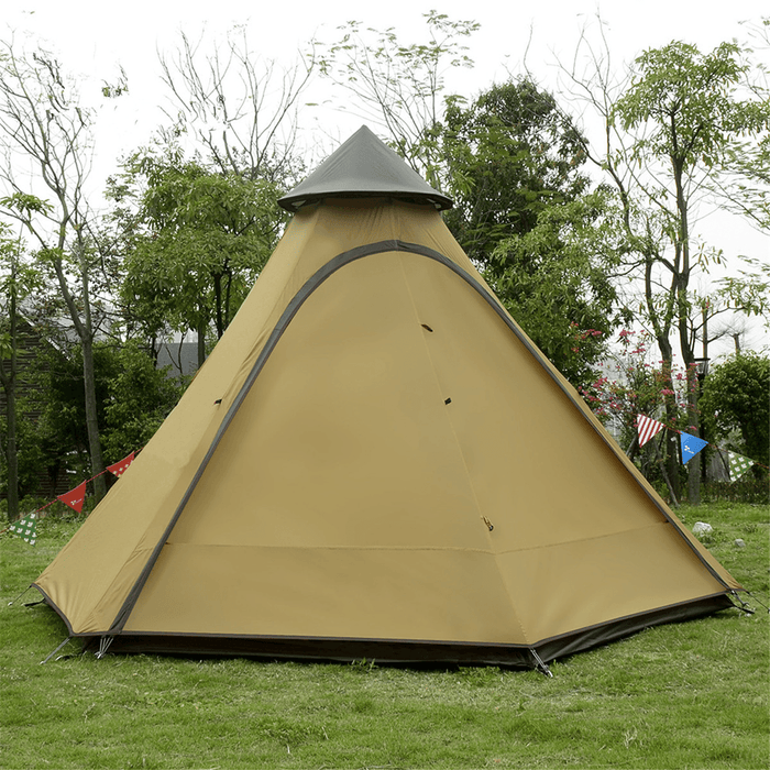 3-4 People Outdoor Camping Tent Indian Style Pyramid Family Large Canopy Sunshade