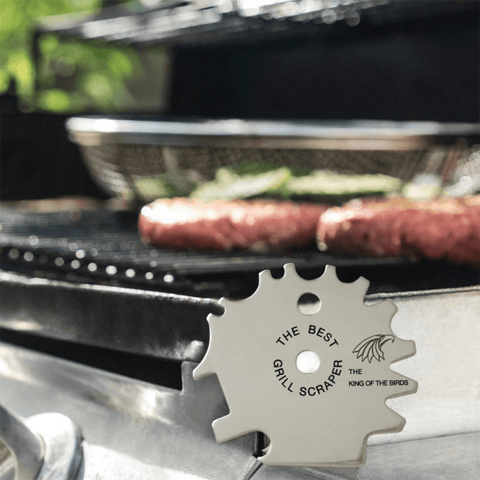 5 in 1 Portable Stainless Steel Grill Scraper Eagle Cleaning Blade with Grill Scraper Letters BBQ Accessories