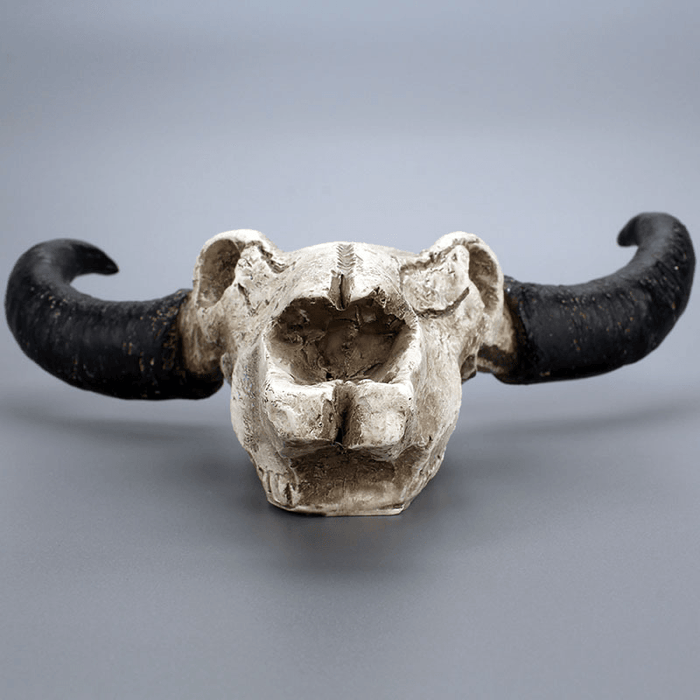 Halloween Long Horn Skull Resin Cow Skull Sculpture Statue Wall Decorations Horns Wall Mount Home Bar Wall