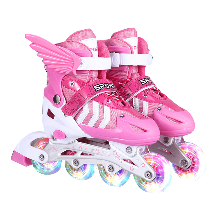 S/M/L Inline Skates with 4 LED PVC Skate Wheels Entry-Level Kid Women Men Roller Skates Birthday Gift for Teen Girl Boy Teenager