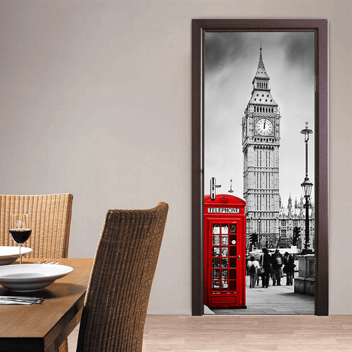 3D Art Door Wall Fridge Sticker Big Ben Decal Self Adhesive Mural Scenery Home Decor