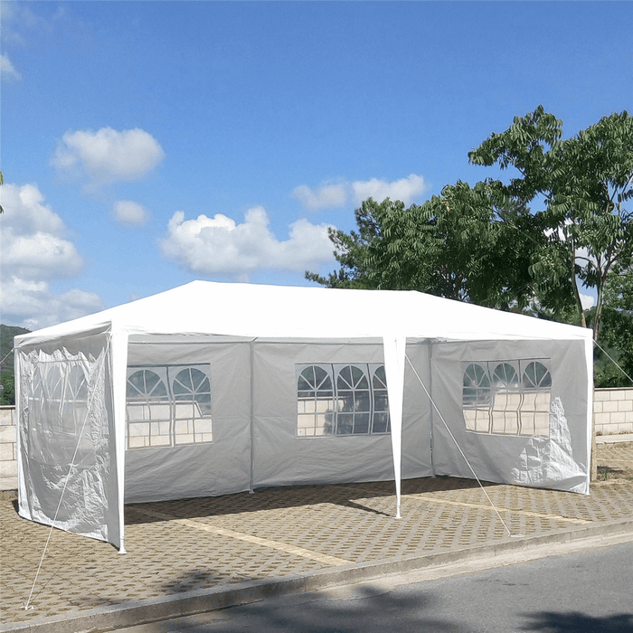 10X20Ft Canopy Side Wall 210D Waterproof Gazebo Shelter Shade with Windows Outdoor Easy Party Tent without Top