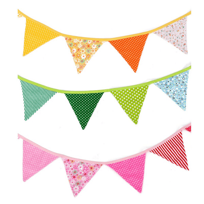 Lovely Handmade Fabric Flags Buntings Pennants Wedding Birthday Party Decoration Flag Bunting