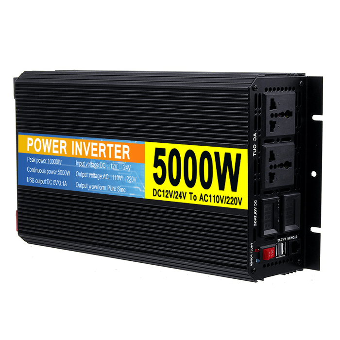 5000W Car Power Pure Sine Wave Car Inverter DC 12V/24V to AC220V~240V