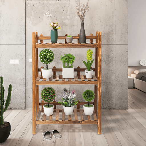 Heavy Duty Wood 3 Tier Plant Stand Shelf Indoor Outdoor Flower Pot Rack Holder Rack