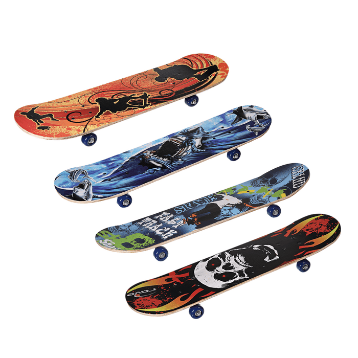 32" Children Skateboard 4-Wheels Skate Board Kid Longboard Pulley Wheel Double Snubby DIY Skateboard PVC Roller Board