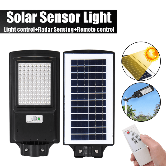 23*47CM Waterproof 80 LED Solar Street Light 120 Degree with Remote Control