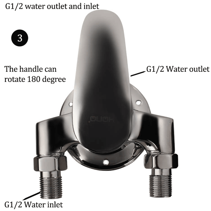 Bathroom Copper Unfold Install Water Heater Mixing Valve Hot and Cold Water Faucet Switch