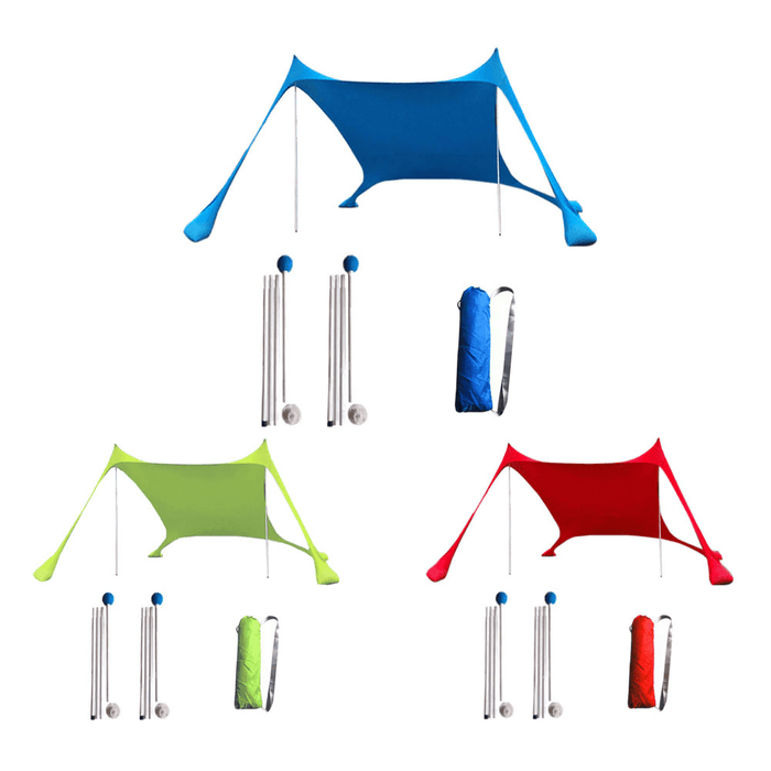 210X210X160Cm Family Beach Sunshade Lightweight Anti-Uv Sun Shade Tent with Sandbag Anchors for Parks & Outdoor Camping