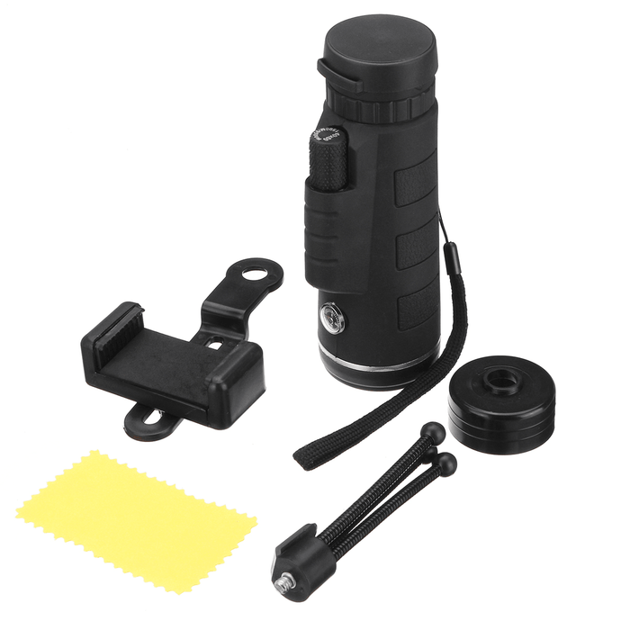 40X60 Monocular HD Optic BAK4 Low Light Night Vision Telescope with Phone Holder Clip Tripod Outdoor Camping