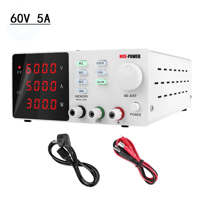 NICE-POWER 0-60V 0-5A Adjustable Programmable Lab Switching Power-Supply DC Regulated Power Supply Bench Digital Display Power Supplies 220V EU Plug