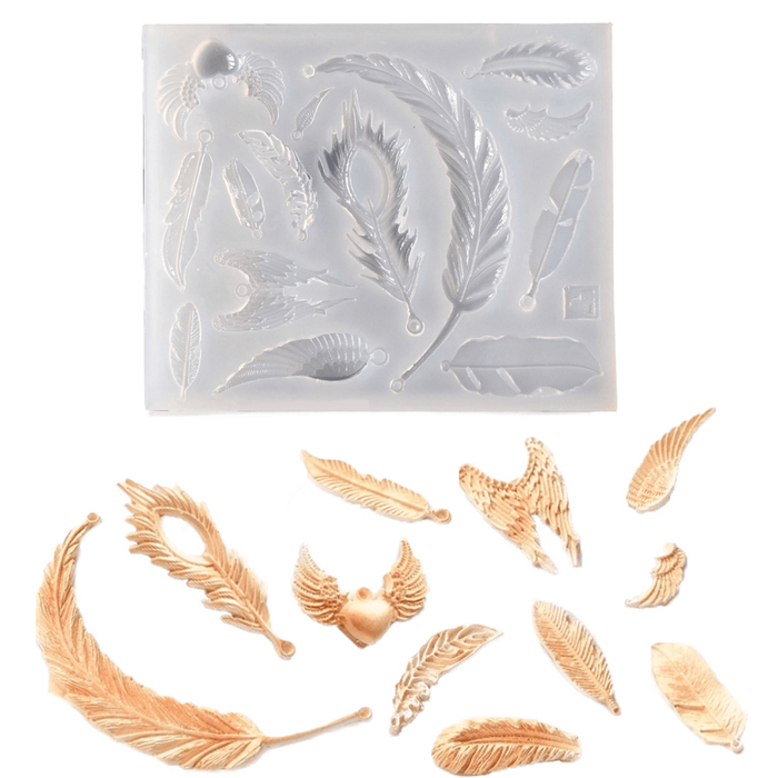 DIY Making Wing Feather Silicone Molds for Jewelry Pendant Resin Casting Mould