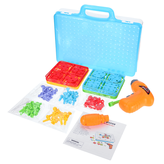 Children Fun Electric Drill Puzzle Toys Disassemble Screw Nut Assembly Comb