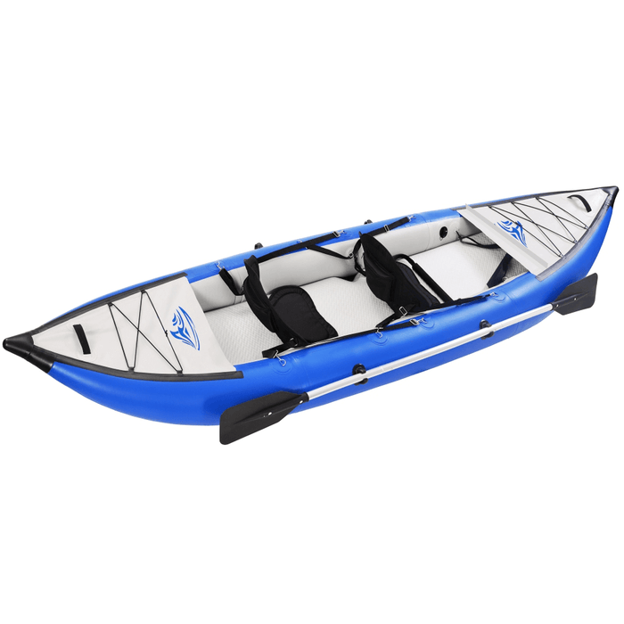 [US Direct] 12FT Inflatable Kayak Set 2-Person Portable Recreational Touring Boating Max Load 946Lbs with Paddle Air Pump