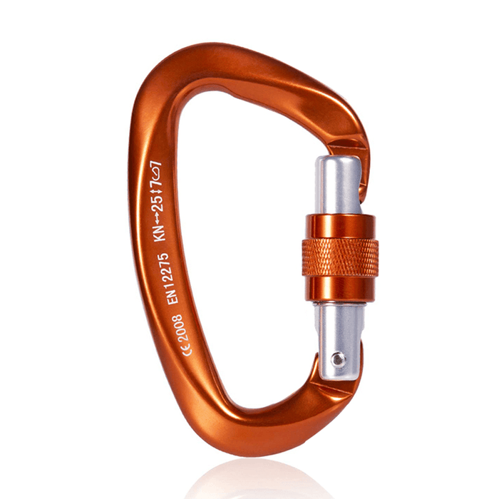 1Pc Aluminum D-Ring Carabiner 25KN Heavy Duty Climbing Hook Twist Lock Camping Climbing Travel