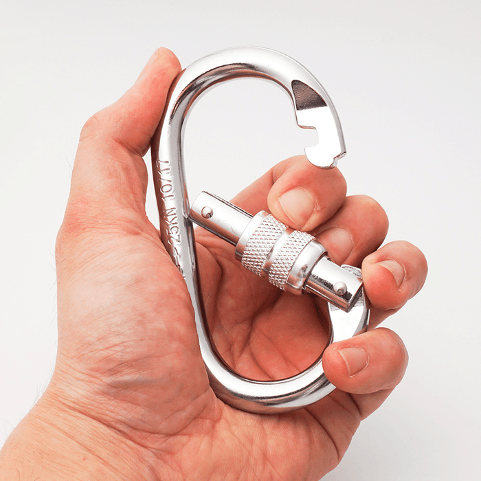 CAMNAL Rock Climbing O-Shaped Carabiner Alloy Steel 25KN Pull Screw Lock Protection