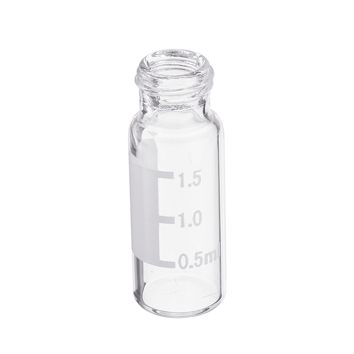 100Pcs/Set 2Ml Graduated Clear Sample Vials Autosampler Vials Bottles Threaded Vial W/ Write-On Spot Screw Caps Septa