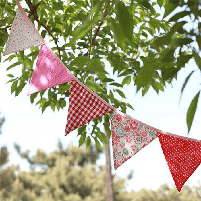 Lovely Handmade Fabric Flags Buntings Pennants Wedding Birthday Party Decoration Flag Bunting