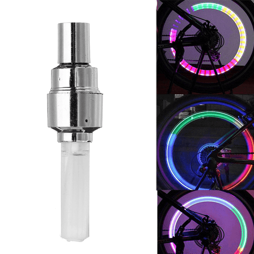 XANES Vibration Induction Bicycle Wheel Light Nozzle Spoke Light for Schrader Valve Woods Valve
