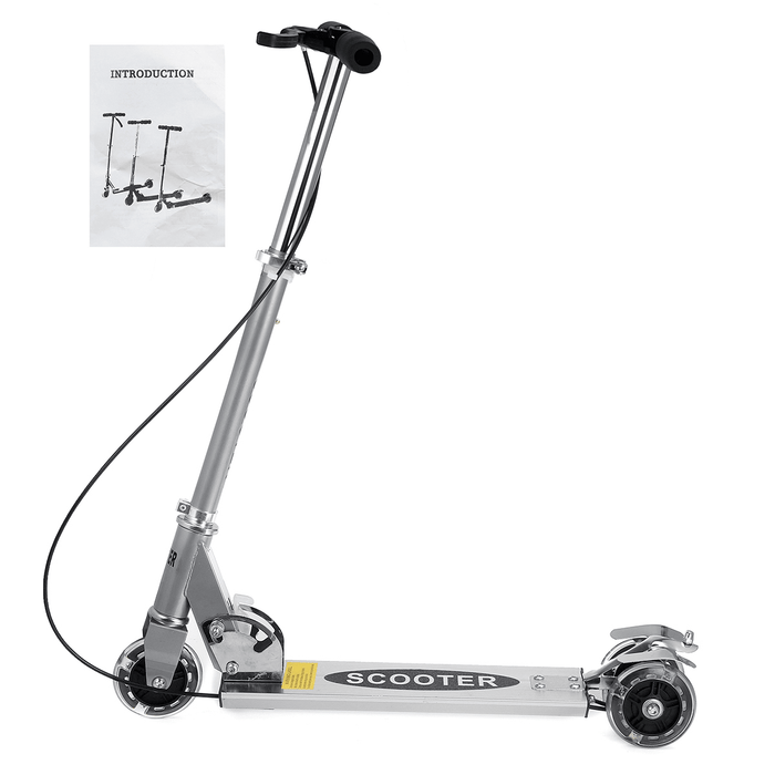 Children'S Scooter 3 Gear Adjustable High Unisex Skateboard with 3 Flashing Wheel for Boy Girls