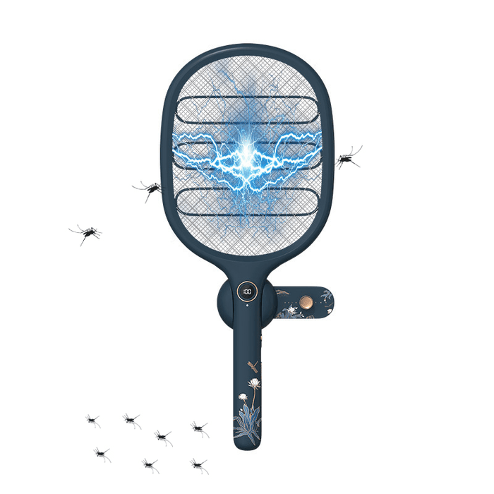 LIBERFEEL 2-In-1 Electric Fly Mosquito Swatter 1800Mah Usb/Magnetic Rechargeable 3-Layer Safety Mesh Bug Zapper Racket LED Night Light Camping Travel