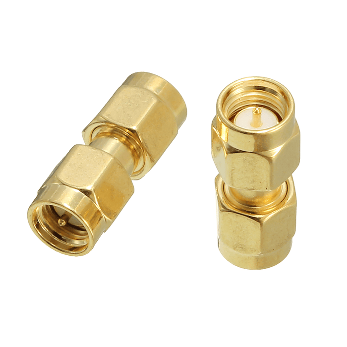 Excellway® CA01 2Pcs Copper SMA Male to SMA Male Plug RF Coaxial Adapter Connector