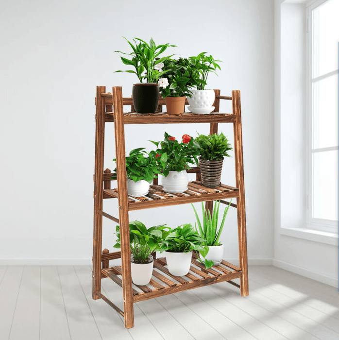 Heavy Duty Wood 3 Tier Plant Stand Shelf Indoor Outdoor Flower Pot Rack Holder Rack