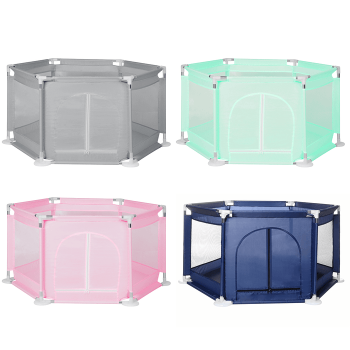 6 Sided Baby Playpen for Babies Baby Playard Infants Toddler 6 Panels Safety Folding Indoor Outdoor Kids Play Pens Baby Fence Game Toy Pool Tent