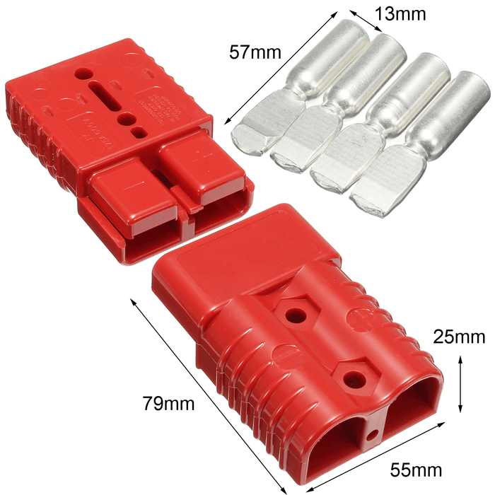 175 AMP Battery Connector Jump Start Slave Assist Pair RED